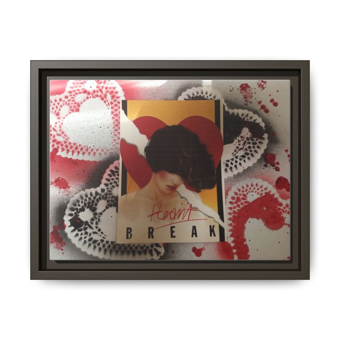 Heartbreak Pop-Art Framed Matte Canvas Print