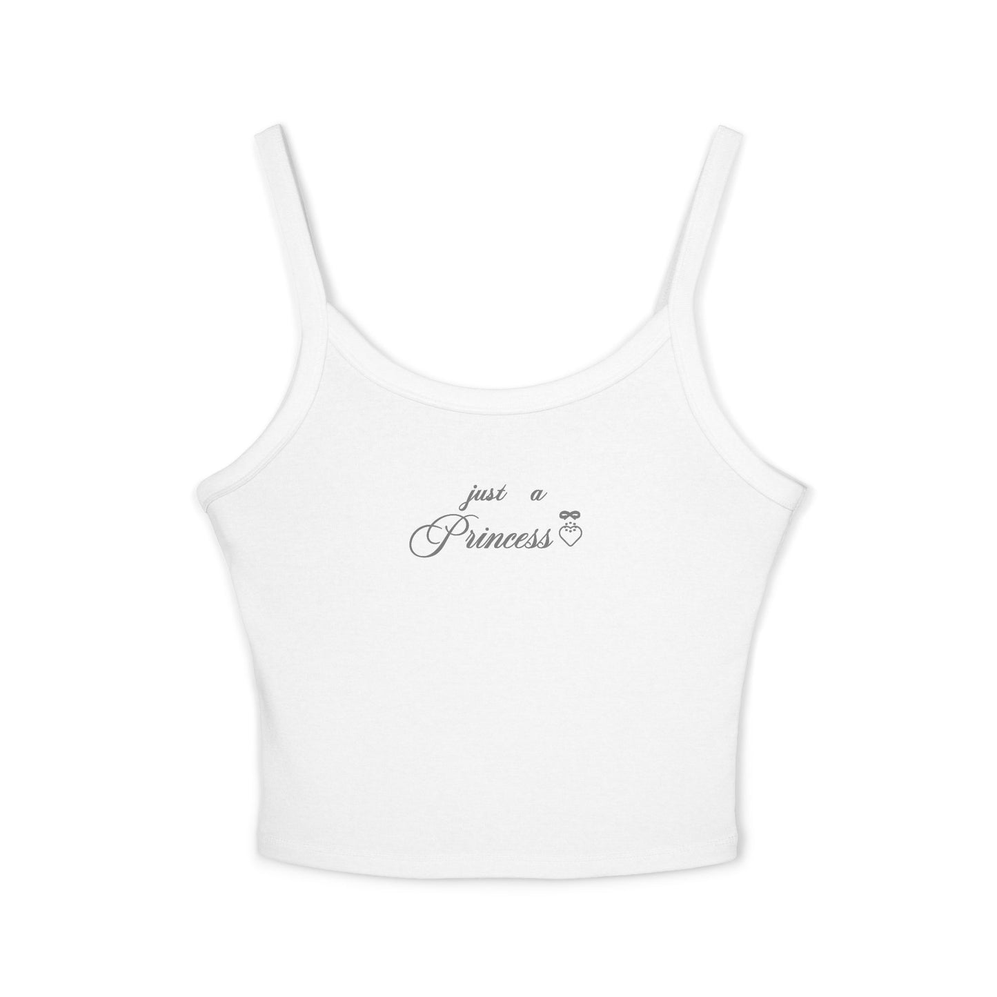 Princess Script Spaghetti Strap Tank Top — "just a Princess" Crop Top