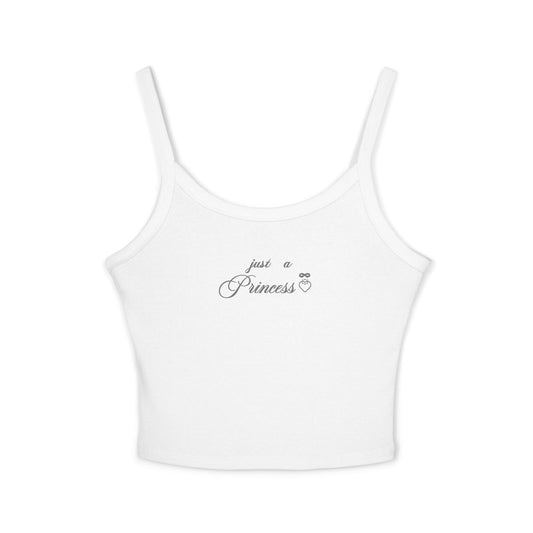 Princess Script Spaghetti Strap Tank Top — "just a Princess" Crop Top
