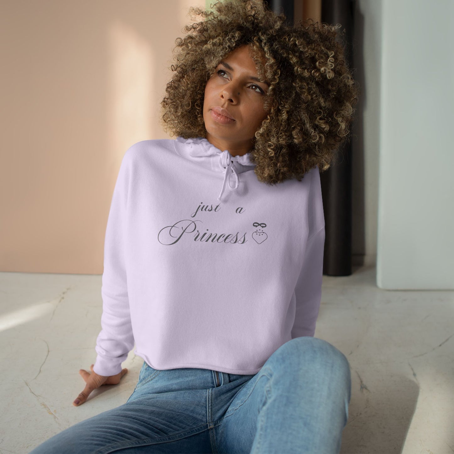 Princess Crop Hoodie — "Just a Princess" Pink Cropped Hoodie