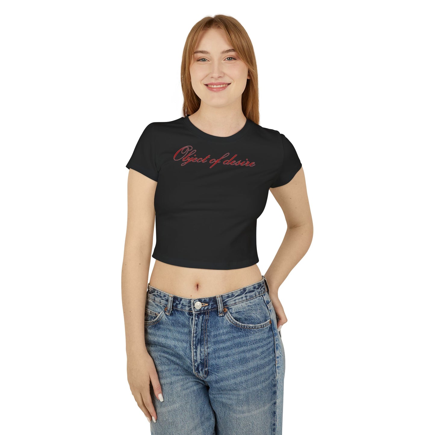 Object of Desire Crop Tee — Women's Butterfly Graphic Baby Tee