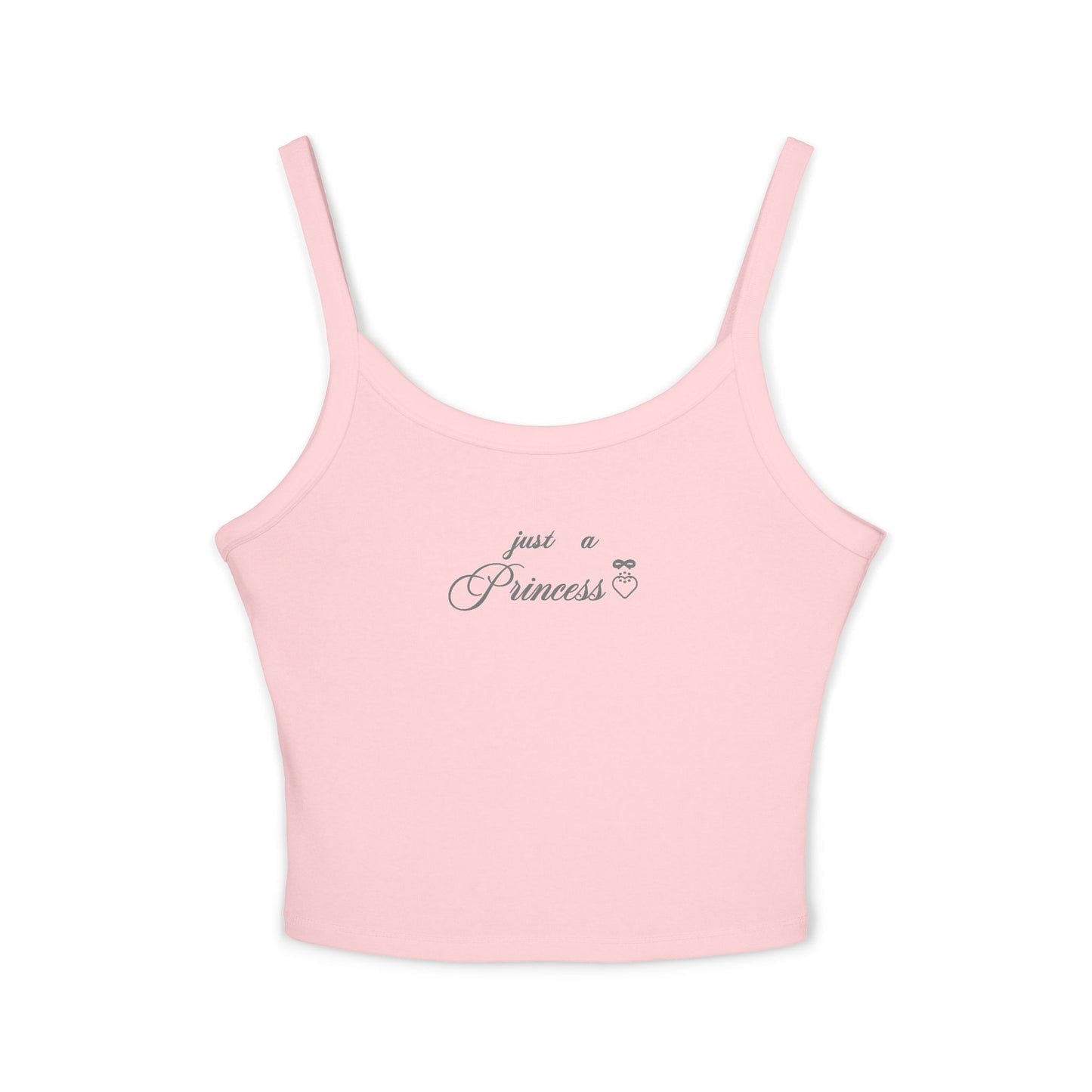Princess Script Spaghetti Strap Tank Top — "just a Princess" Crop Top