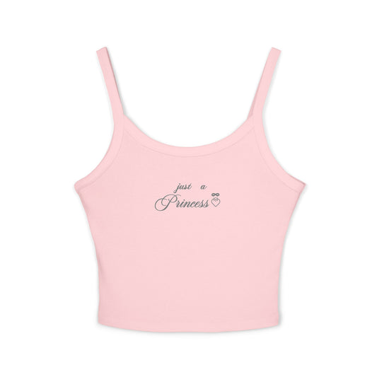 Princess Script Spaghetti Strap Tank Top — "just a Princess" Crop Top
