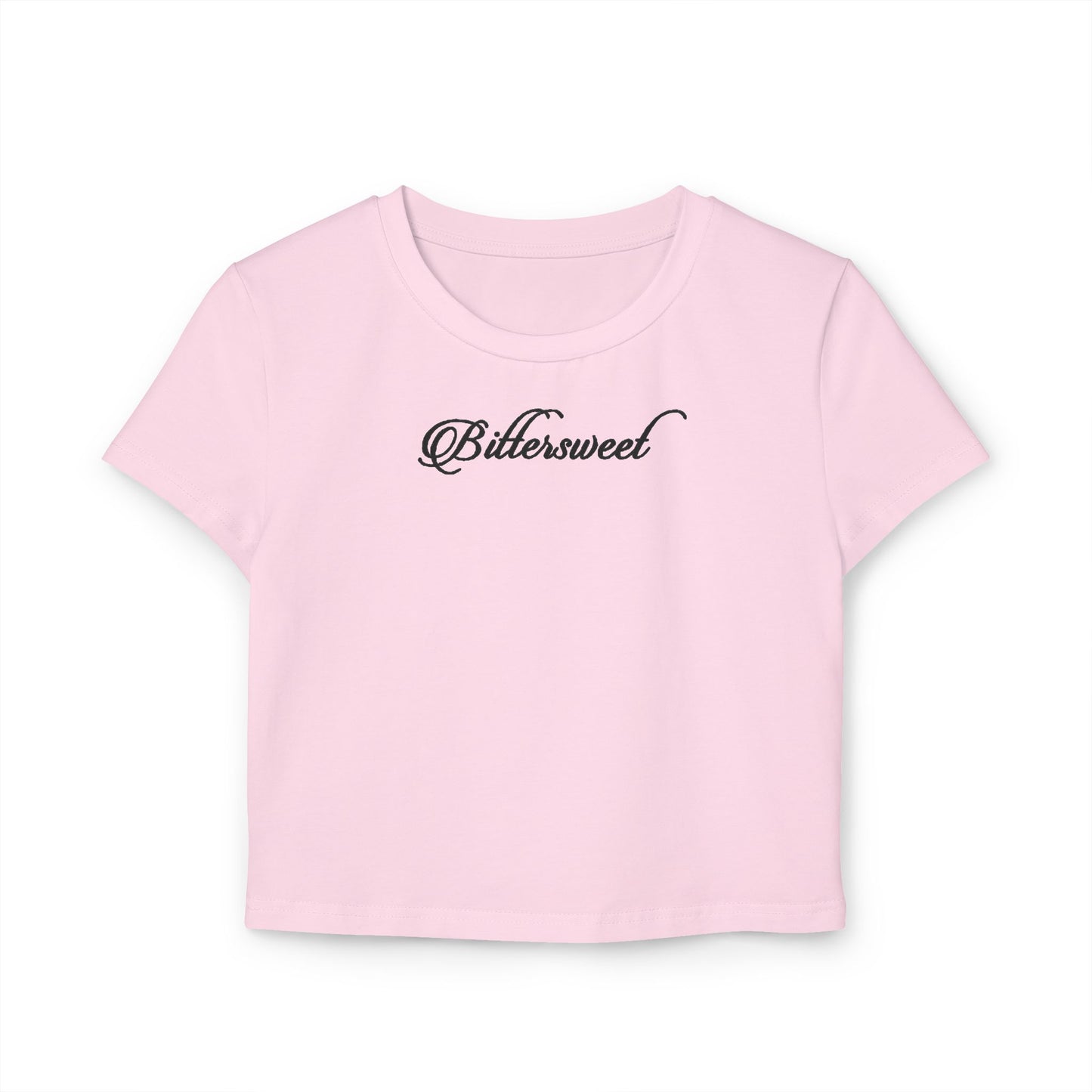 Baby Tee with 'Ballerwood' Script — Women's Casual Crop Top