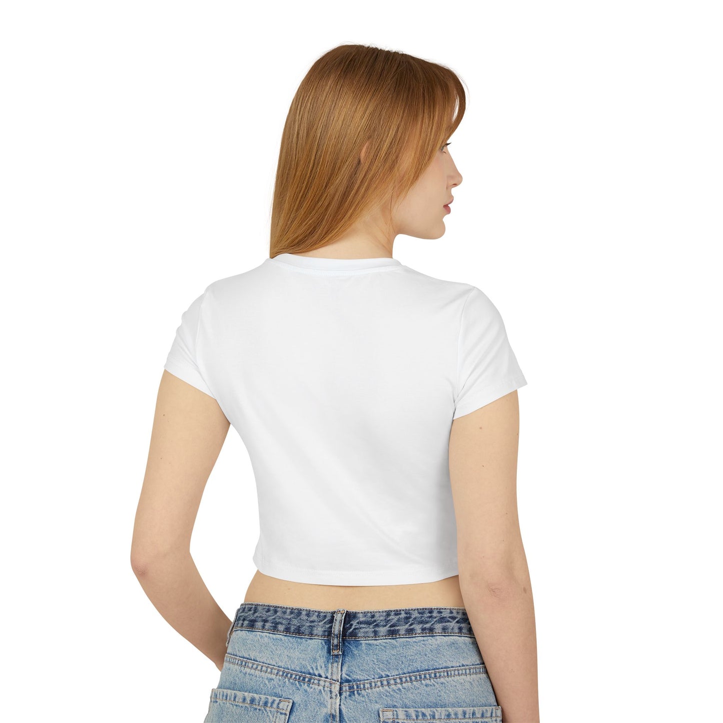 Baby Tee with 'Ballerwood' Script — Women's Casual Crop Top