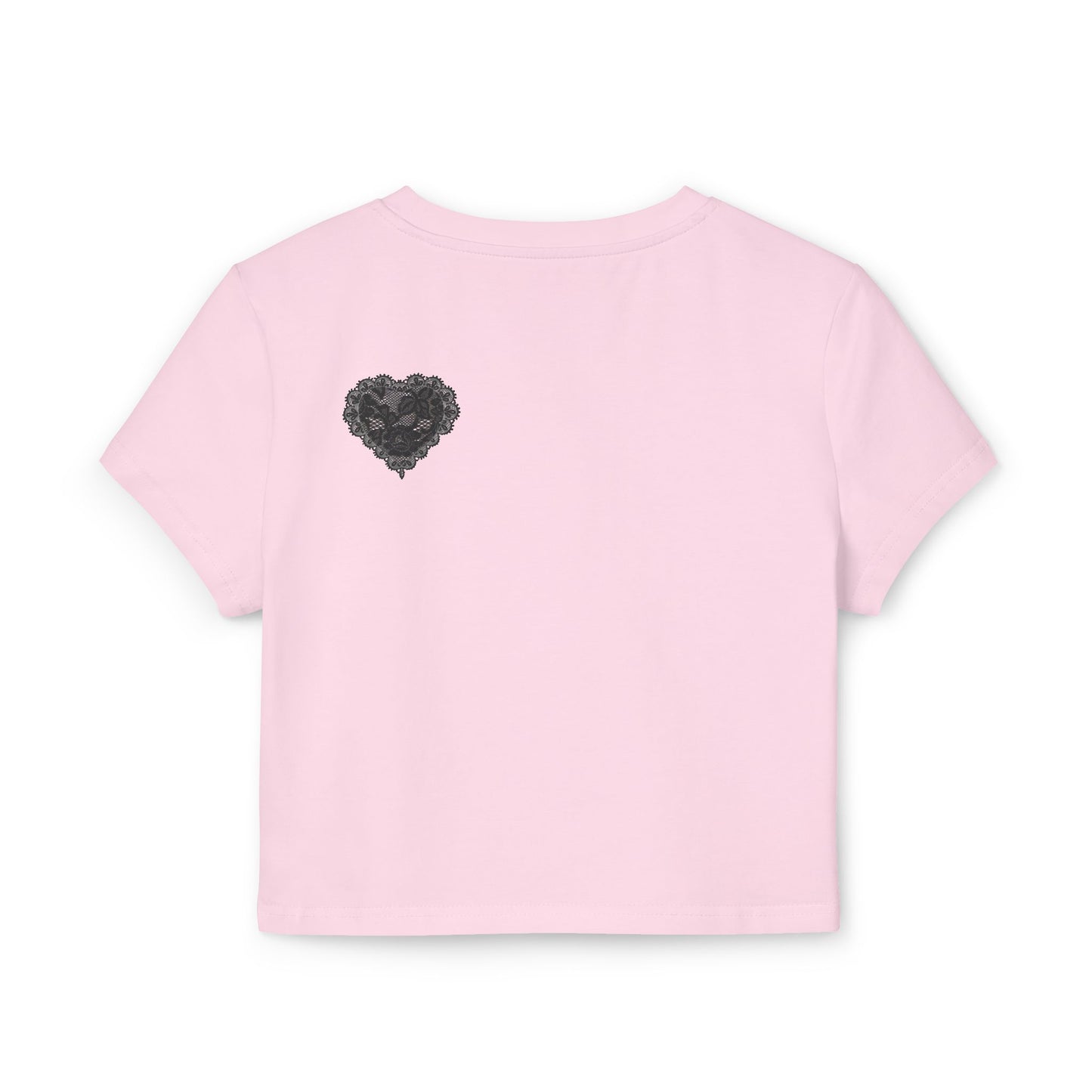 Dal Heart Women's Baby Tee — Cropped Script Heart Graphic Tee