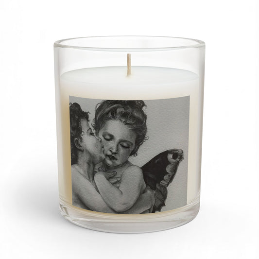 Vintage Cherub Glass Candle — 11 oz Romantic Angel Décor Candle