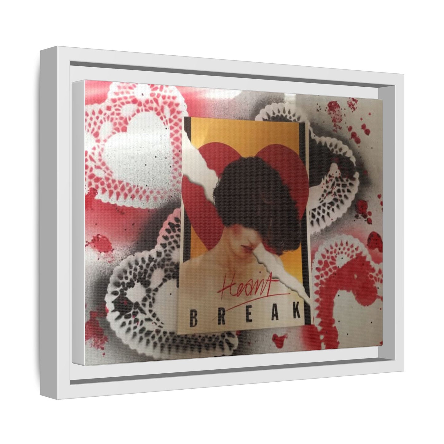Heartbreak Pop-Art Framed Matte Canvas Print