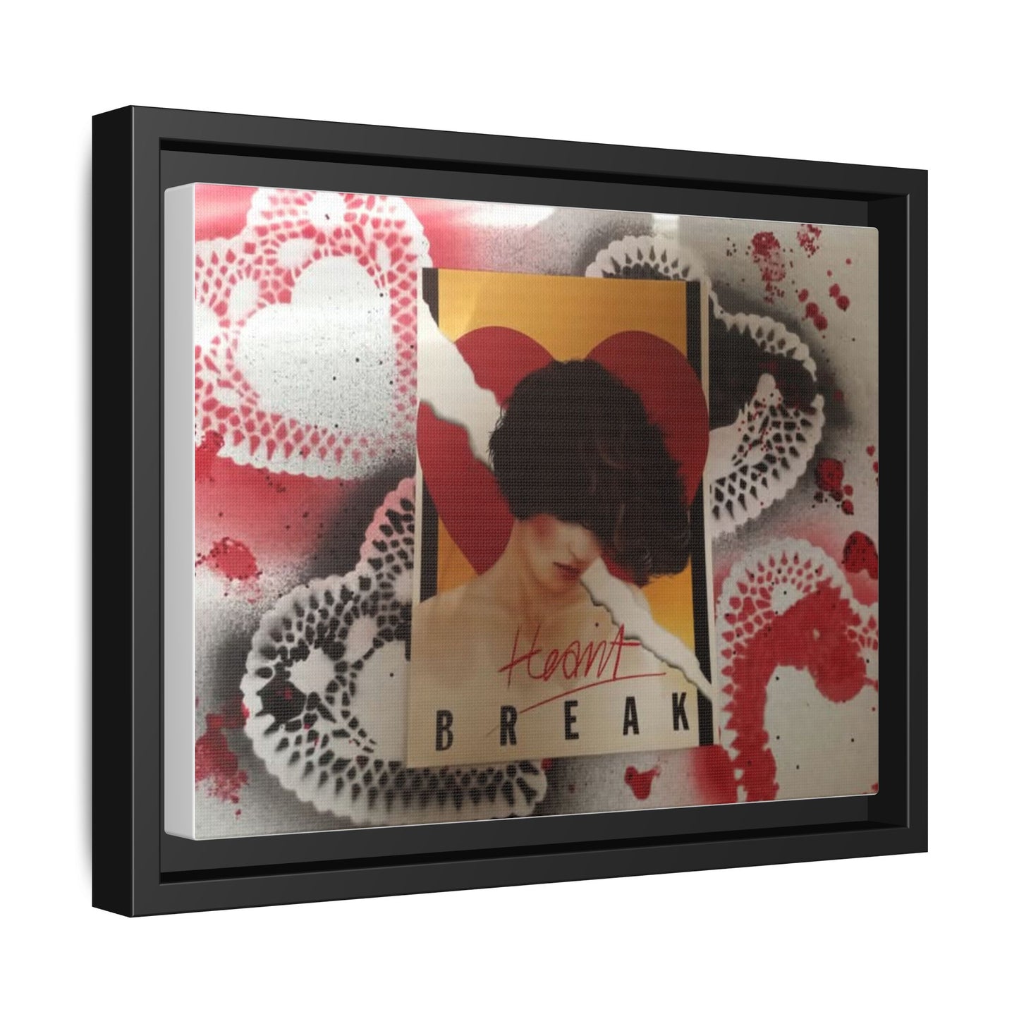 Heartbreak Pop-Art Framed Matte Canvas Print
