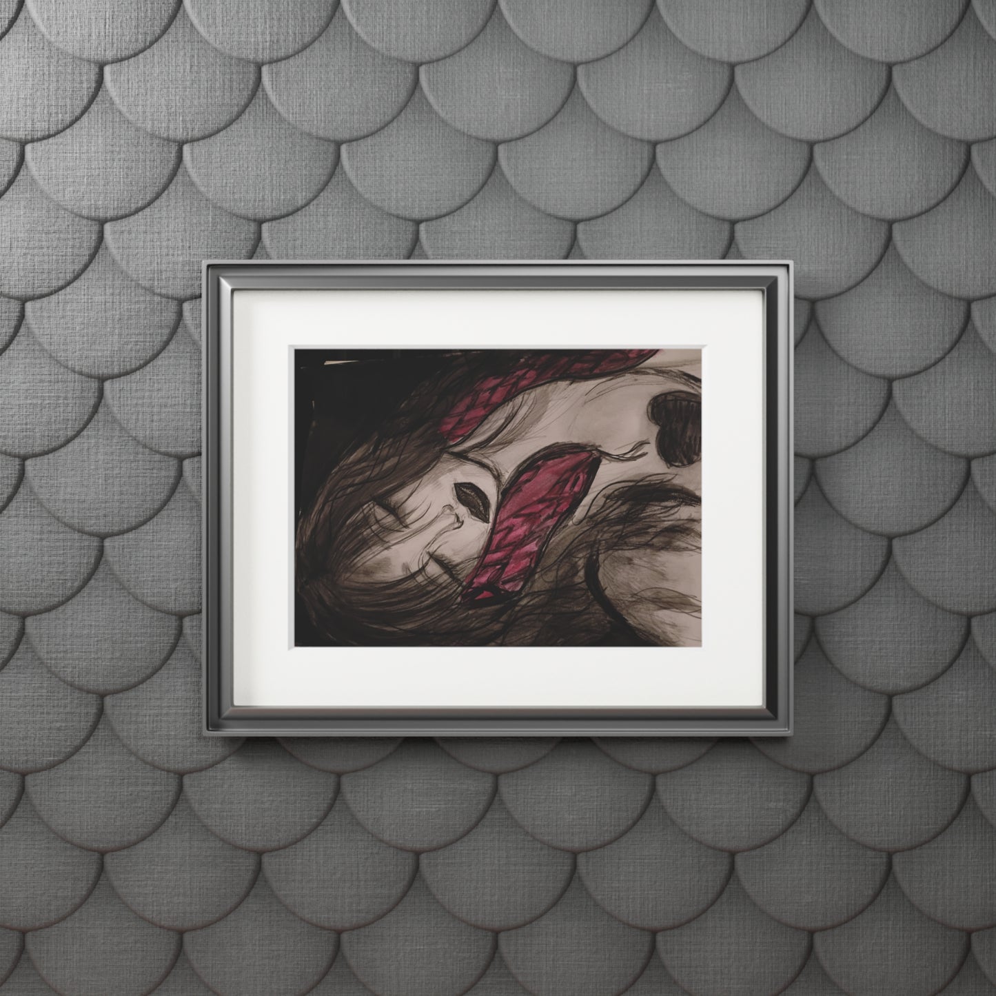 Fine Art Print — Surreal Lillith Portrait with Passepartout Frame