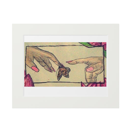 Fine Art Print — Creation of Eve Passepartout Print (Hands & Butterfly)