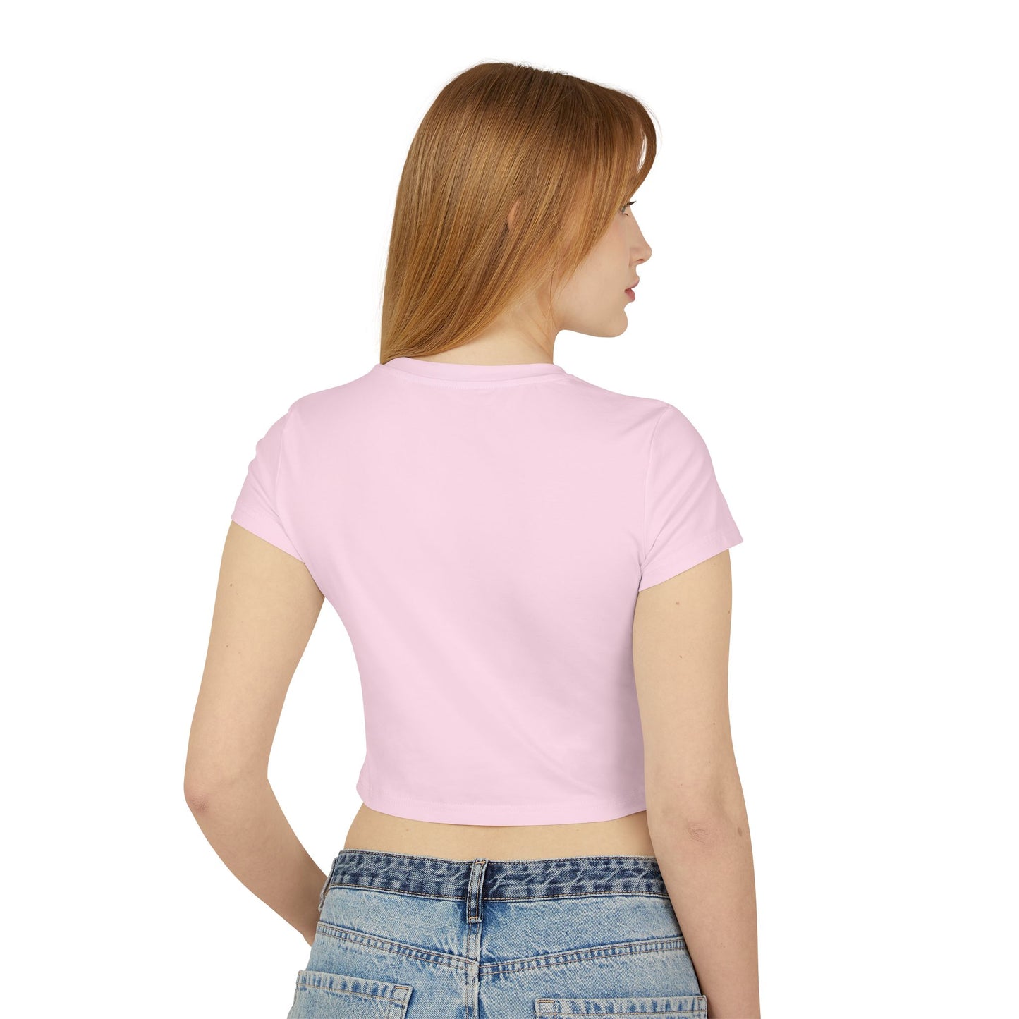 Baby Tee with 'Ballerwood' Script — Women's Casual Crop Top