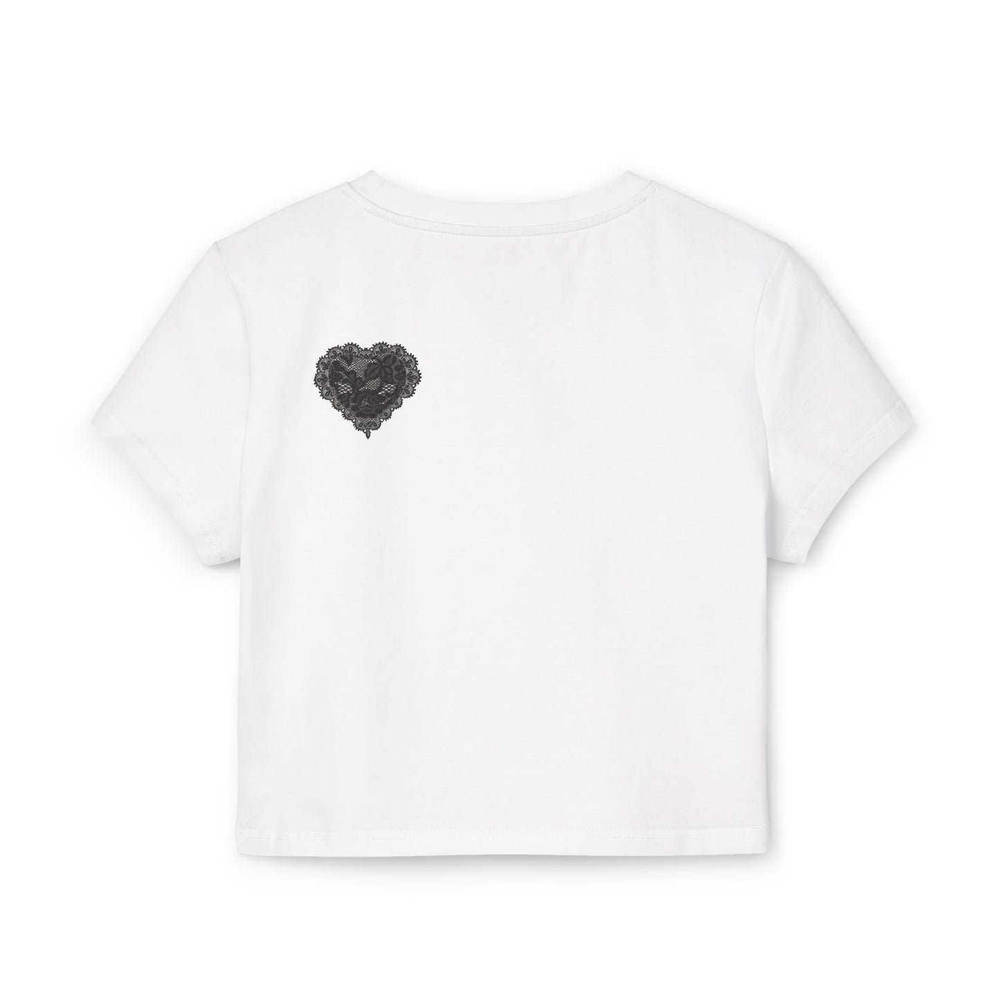 Dal Heart Women's Baby Tee — Cropped Script Heart Graphic Tee