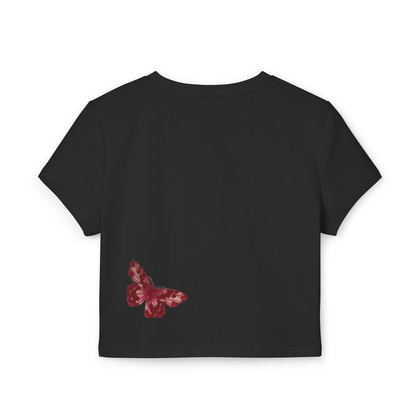 Object of Desire Crop Tee — Women's Butterfly Graphic Baby Tee