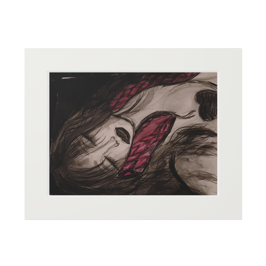 Fine Art Print — Surreal Lillith Portrait with Passepartout Frame