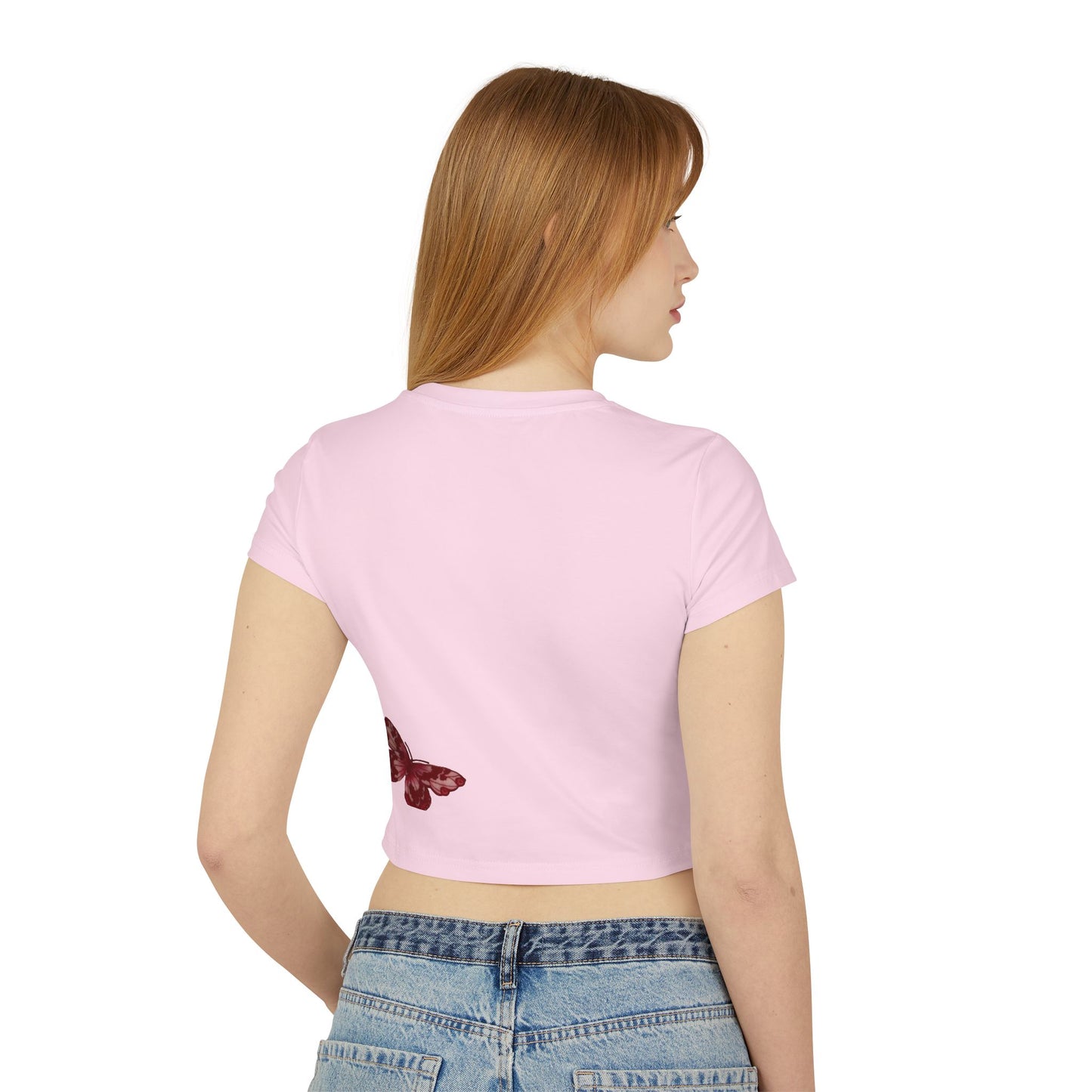 Object of Desire Crop Tee — Women's Butterfly Graphic Baby Tee
