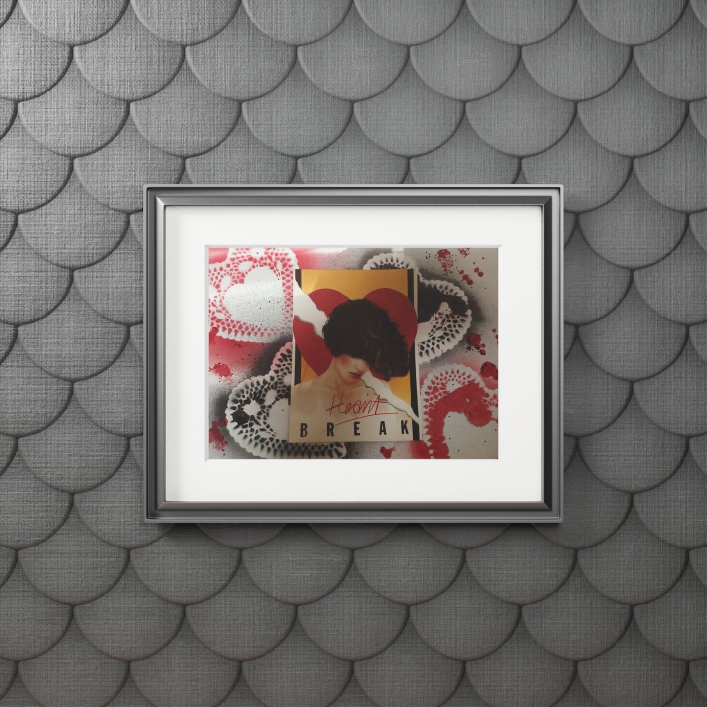 Heartbreak Collage Fine Art Print — Passepartout Matte Frame