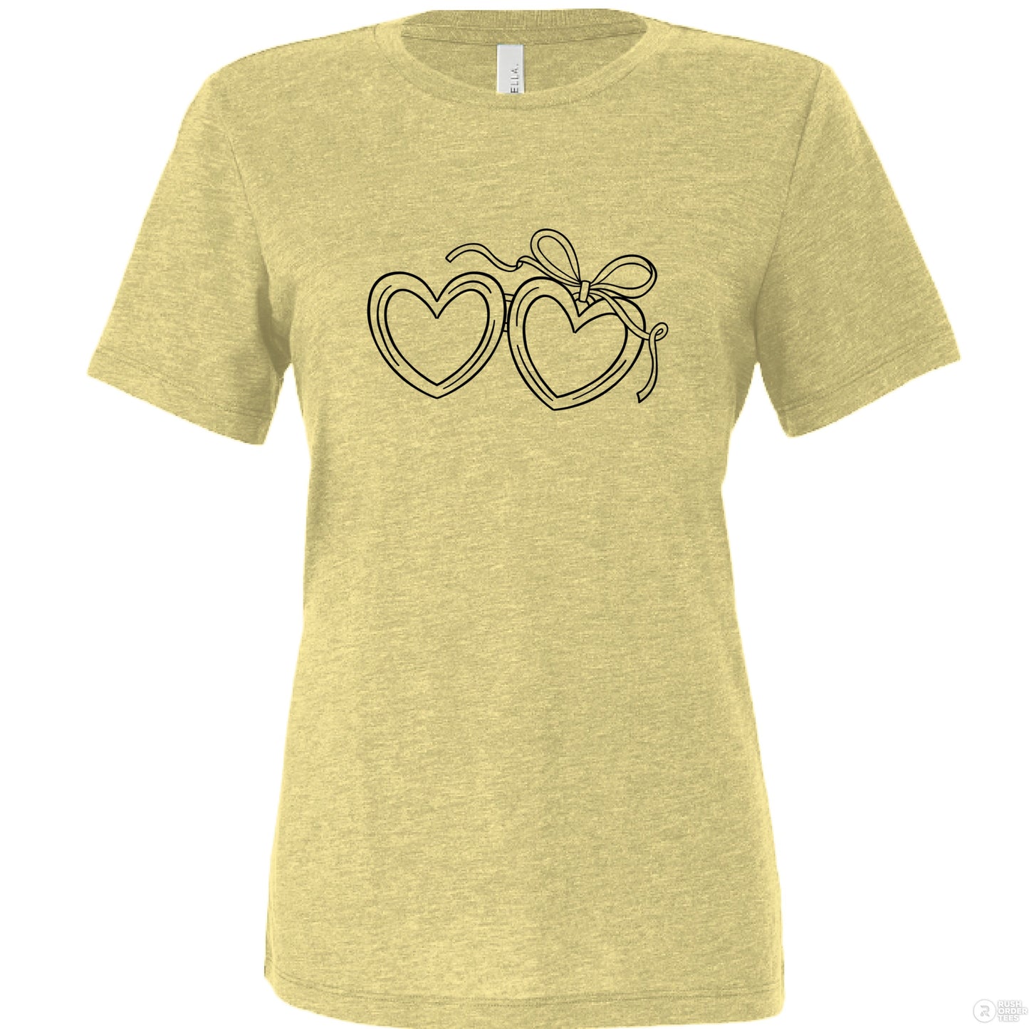Customizable: Black Open Heart Locket Relaxed Tee