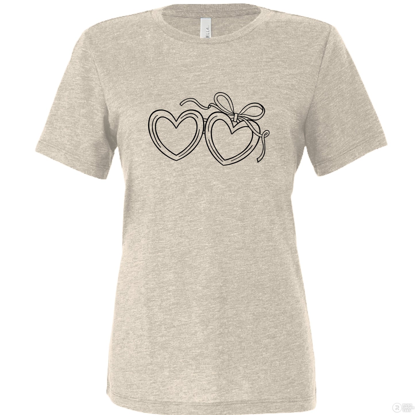 Customizable: Black Open Heart Locket Relaxed Tee