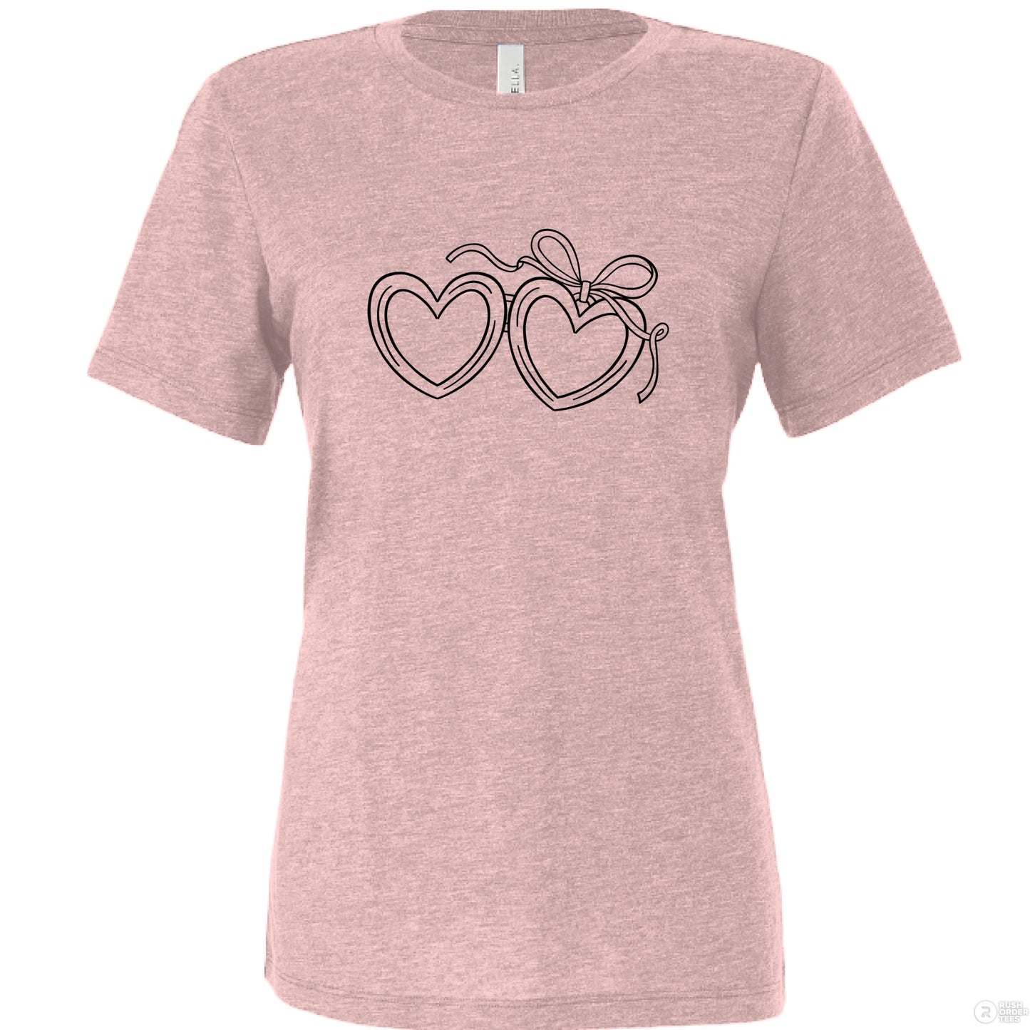 Customizable: Black Open Heart Locket Relaxed Tee