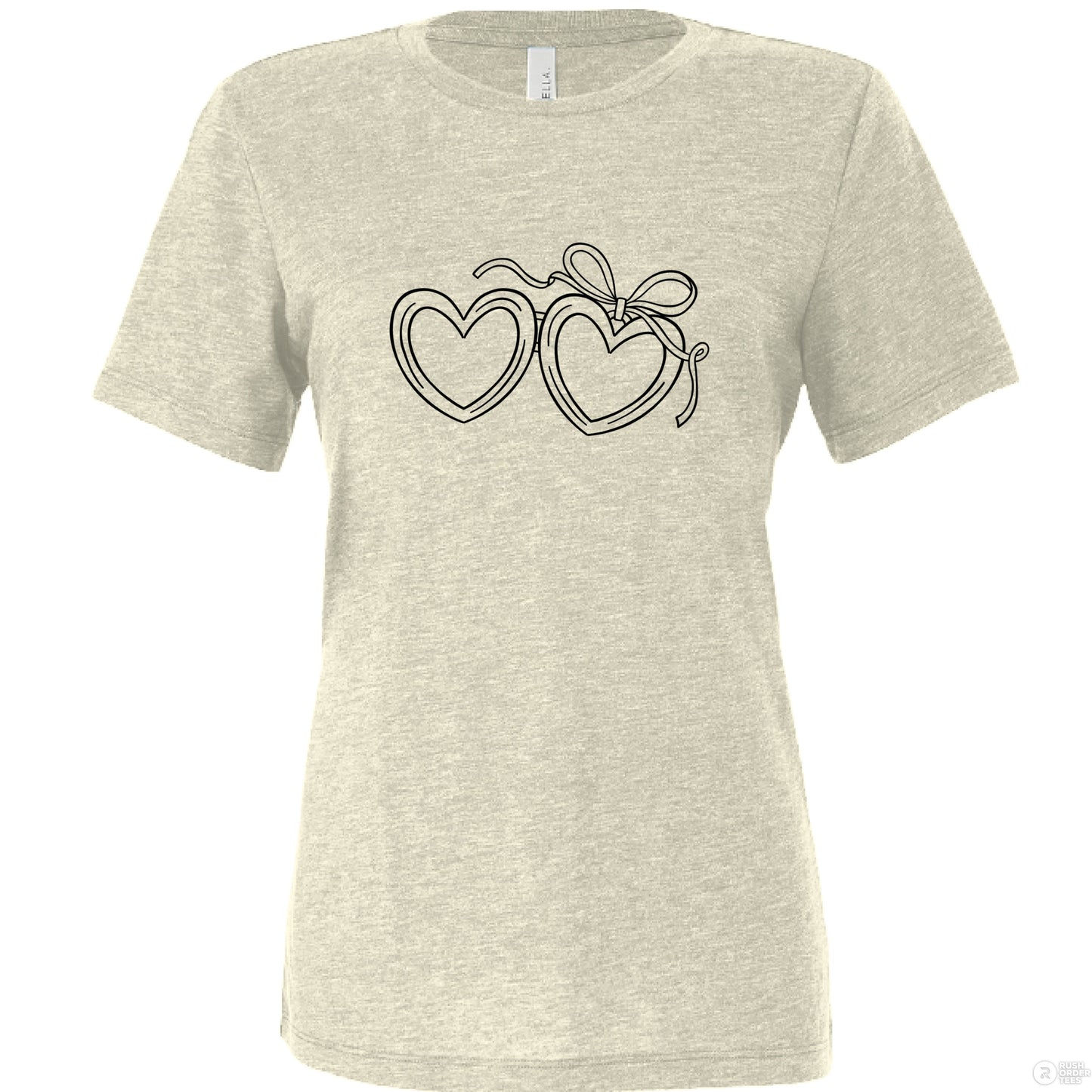 Customizable: Black Open Heart Locket Relaxed Tee