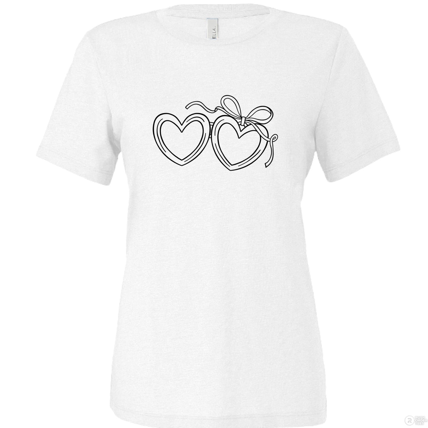 Customizable: Black Open Heart Locket Relaxed Tee