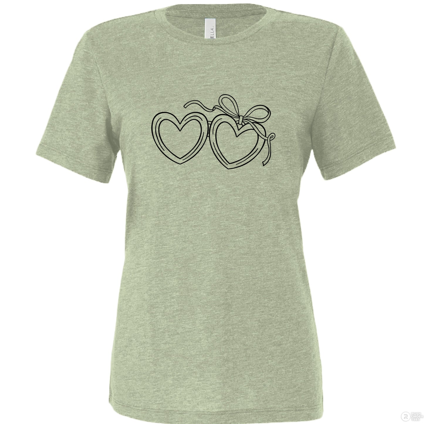 Customizable: Black Open Heart Locket Relaxed Tee